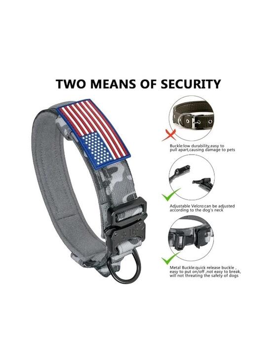 DAGANXI Tactical Dog Collar, Adjustable Military Training Nylon Dog Collar with - Picture 2 of 3